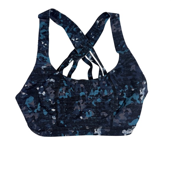 Sweaty Betty Other - Sweaty Betty Blue Camo Multi Strap Cross Back Sports Bra Medium Gym